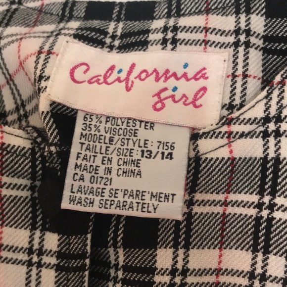 Vintage California Girl Black, Red, White Pleated Plaid Romper Size 13/14 (MED)? - Picture 7 of 13